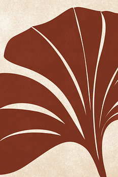 Rustiek Ginkgo Blad, Terracotta Eenvoud, Herfstblad Minimalisme