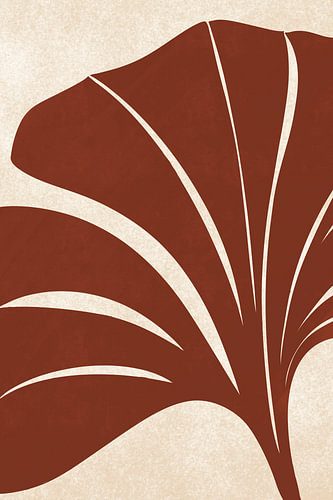 Rustic Ginkgo Leaf, Terracotta Simplicity, Autumn Leaf Minimalism