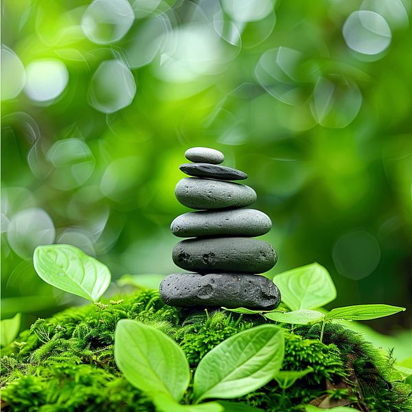 Natuurstenen balans - Zen-tuin stenen toren van Poster Art Shop