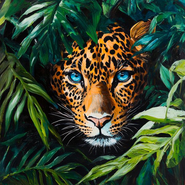 Luipaard in een jungleportret van Poster Art Shop