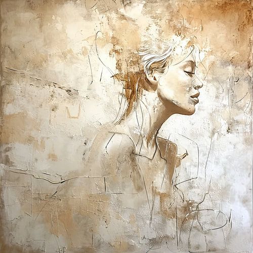 Modernes Porträt | Frau in Gold