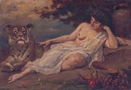 Július Éder, Vrouwelijk naakt met tijger, 1923 van Atelier Liesjes thumbnail