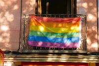 Madrid - Pridevlag aan balkon