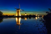 Kinderdijk bij avondschemering