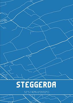 Blaupause | Karte | Steggerda (Fryslan) von Rezona