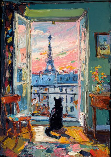 Paris Katze Monet Matisse Stil von Niklas Maximilian