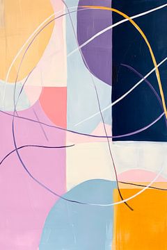 Abstract kleurenspel met lijnen van Poster Art Shop