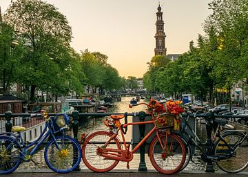 Zonsondergang Amsterdam Prinsengracht van Dana Oei fotografie