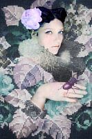 Luca, gräuliche Lila- und Grüntöne, zartes Rosa, Anthrazit und Schwarz (4er-Serie)