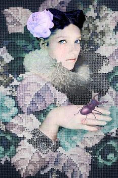 Luca, nuances grises de violet et de vert, rose tendre, anthracite et noir (série de 4)