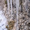 The Gleiersch Gorge in winter with snow, ice, and hanging icicles. von Miriam Schwarzfischer Fotografie