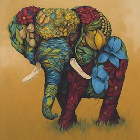 Happy Flower Elephant No. 2 by vibrantsparkle