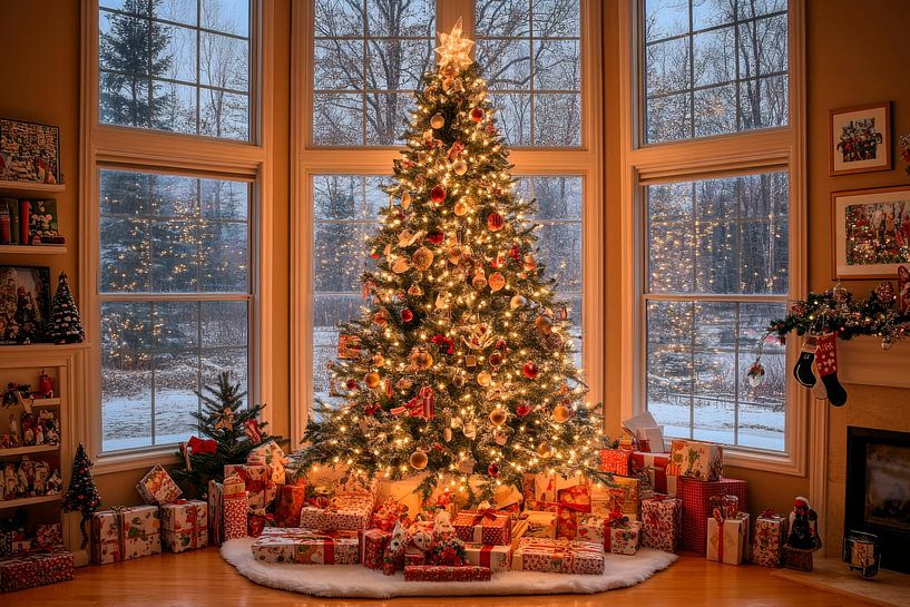 Christmas tree living room by Poster Art Shop
