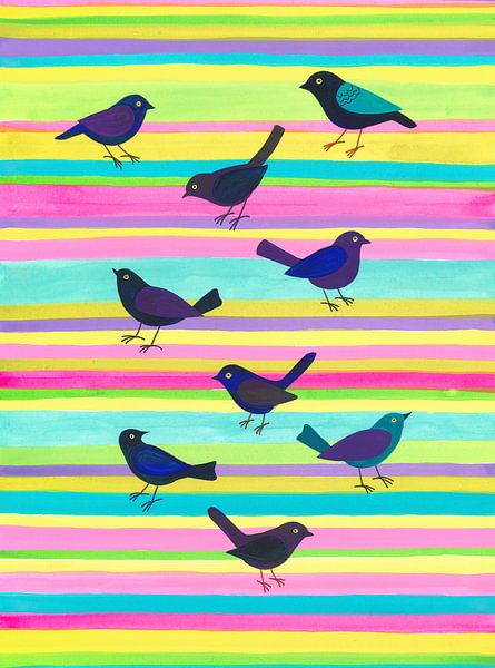 Gestreifte Vogelparade von Isabelle Brent