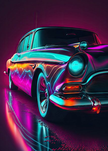 Vaporwave Neon Classic Sedan par John Dan