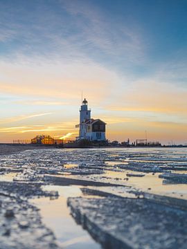 Sunrise at the Horse of Marken by Menno Schaefer