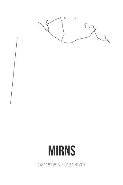 Mirns (Fryslan) | Map | Black and white by Prints of Place