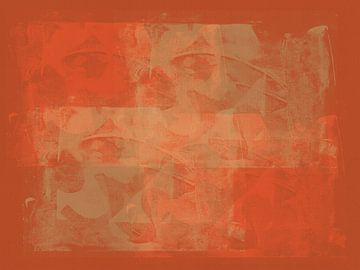 Modern abstract minimalistisch schilderij in terracotta