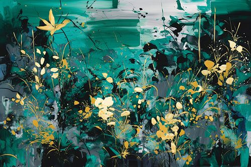 Forest fantasy abstract painting.