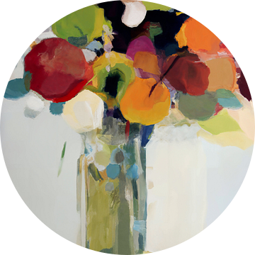 Kleurrijk abstract schilderij: "veldboeket" van Studio Allee