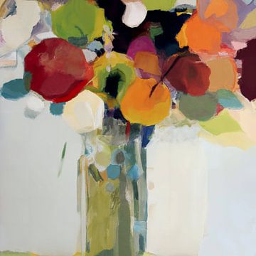 Peinture abstraite colorée : "bouquet de fleurs".
