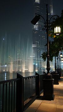 The Dubai Fountain, Burj Khalifa - Dubai van Van Oostrum Photography