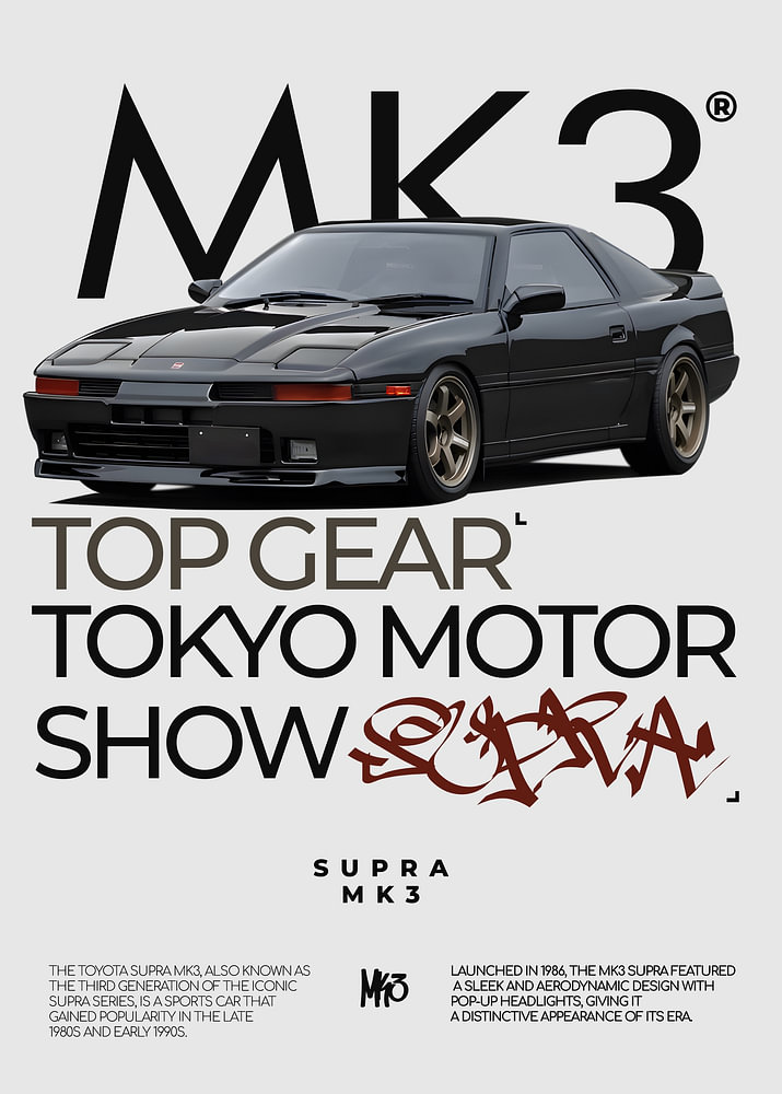 Toyota Supra MK3 by Ali Firdaus on canvas, poster, wallpaper and more