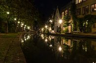 Sterne der Stadt und Reflexionen - Oudegracht, Utrecht, Niederlande von Thijs van den Broek Miniaturansicht