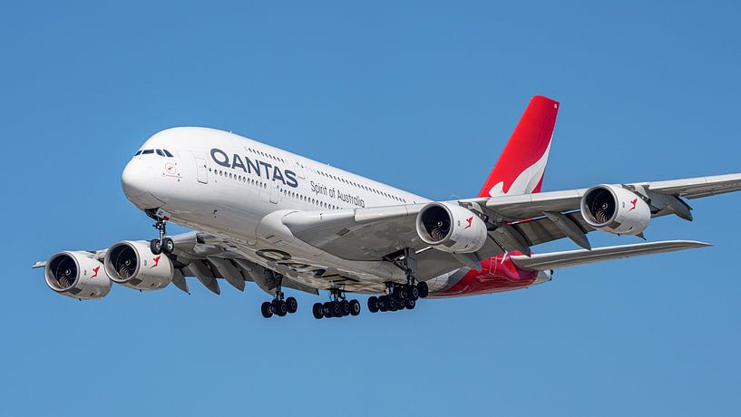 Qantas Airbus A380 passenger jet. by Jaap van den Berg