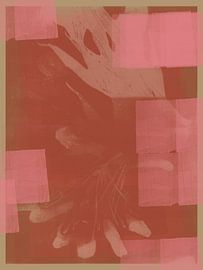 Roze, terracotta, zalmroze en beige. Abstracte organische vormen. van Dina Dankers