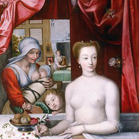 French school. Gabrielle d'Estrées in bath by 1000 Schilderijen