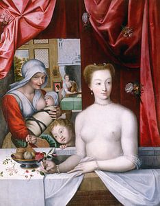 Französische Schule. Gabrielle d'Estrées im Bad