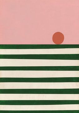 Minimalistisches Farbband Design Pink Grün Rot von Niklas Maximilian