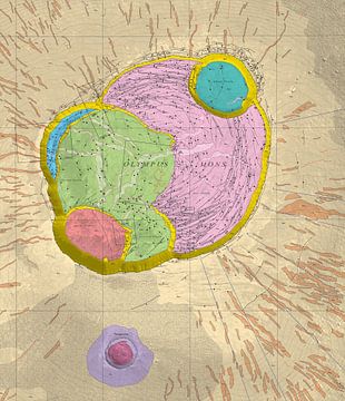 Geologische kaart van Olympus Mons Caldera, Mars van NASA and Space