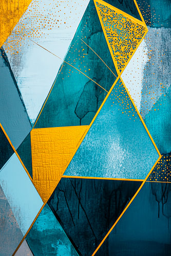 Geometrische Harmonien – Blau-Gelb
