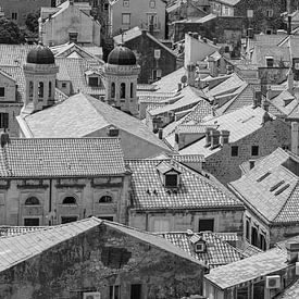 Schwarz-Weiß-Panorama von Dubrovnik, Kroatien von Jan Fritz