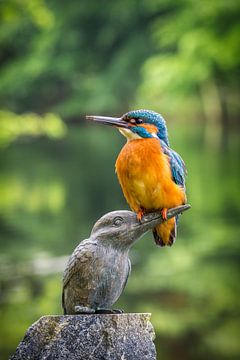 Kingfisher on kingfisher figurine.