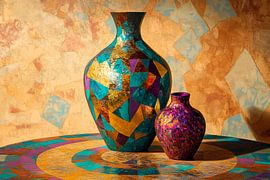 Arrangement de vases géométriques colorés sur Poster Art Shop