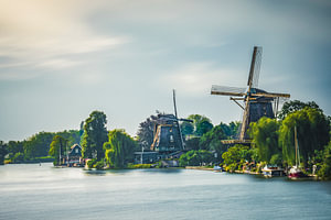 LE Molens De Vriendschap en De Eendragt vanaf Bastion Ossenmarkt Weesp