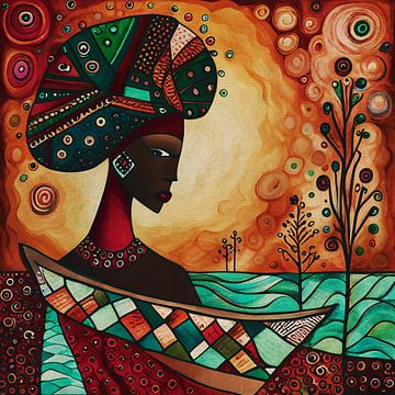 Afrikaanse vrouw kijkt je met grote ogen aan van Jan Keteleer