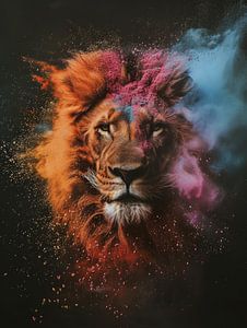 Roi cosmique - Lion dans la poussière d'étoiles