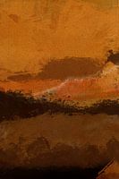 Bruin, terra en zwart landschap. Modern abstract expressionisme.