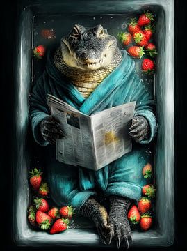 Crocodile prenant un bain sur JBJart Justyna Jaszke