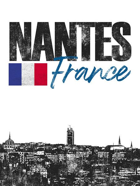 Nantes Frankrijk van Printed Artings