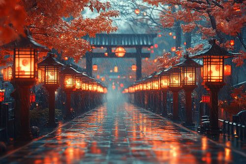 kleurrijk fictief traditioneel Japan