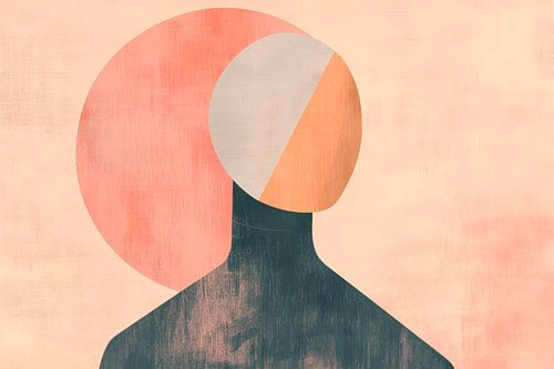 Abstract figuur met geometrisch hoofd