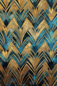 Blaue Art-Déco-Muster