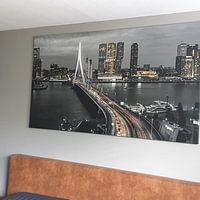 Photo de nos clients: Skyline Rotterdam de nuit - Rotterdam Finest! par Sylvester Lobé, sur toile