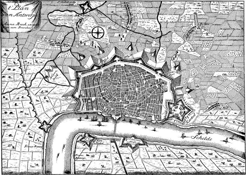 Medieval plan of Antwerp by Atelier Liesjes
