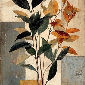 Plant Abstract | Nature's Minimalist Touch by ARTEO Paintings